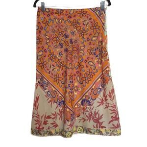 Free People Bohemian Floral Paisley Midi Skirt